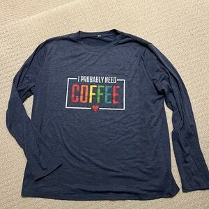 NEW - coffee themed long sleeve t-shirt